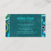 Runderneuerung und Muster der Blume grün und rosa Visitenkarte (Rückseite)