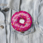 Rundes Abzeichen - Helle Pinkfarbene Donut Button (Beispiel)