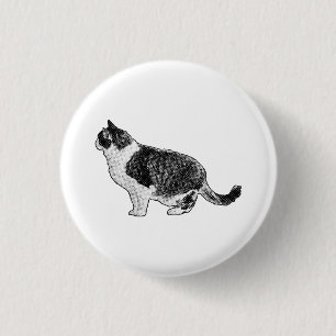 Rundes Abzeichen, ruhige Katze Button