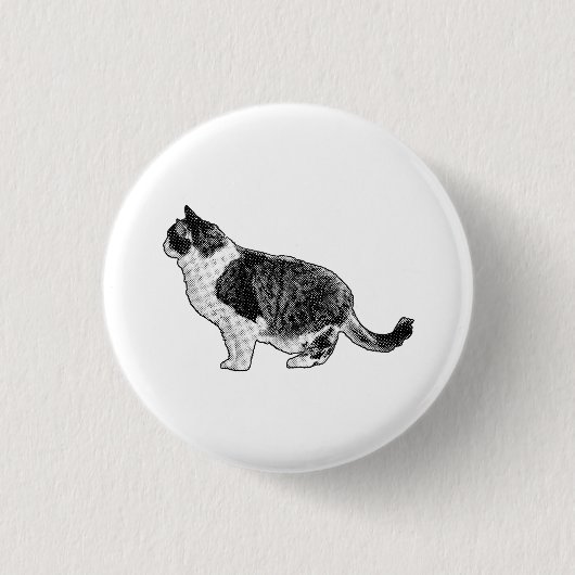 Rundes Abzeichen, ruhige Katze Button (Vorderseite)