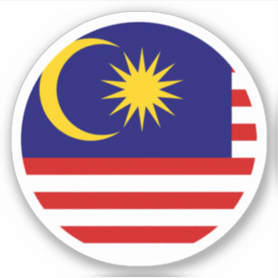 Rundes Aufkleber mit malaysischer Flagge