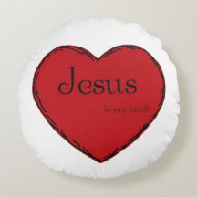 Rundes Baumwollkissen mit Herz