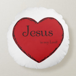 Rundes Baumwollkissen mit Herz Rundes Kissen