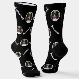 Rundes benutzerdefiniertes Foto-Template mit Namen Socken