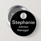 Rundes benutzerdefiniertes Geschäft-Logo schwarzes Button (Vorne & Hinten)