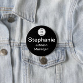 Rundes benutzerdefiniertes Geschäft-Logo schwarzes Button (Beispiel)