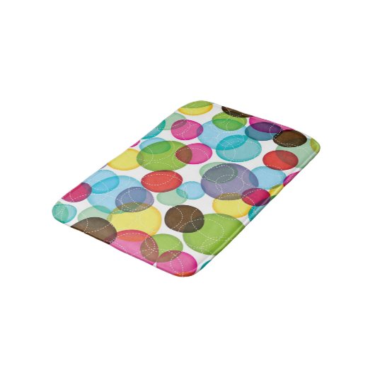 Rundes Blasenkindermuster 2 Badematte (Schrägansicht)