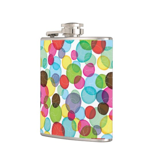 Rundes Blasenkindermuster 2 Flachmann (Links)