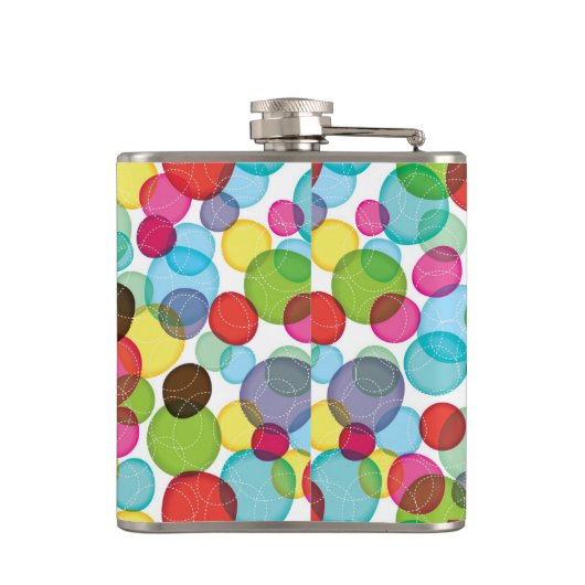 Rundes Blasenkindermuster 2 Flachmann (Rückseite)