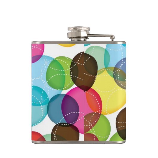 Rundes Blasenkindermuster 2 Flachmann (Rückseite)