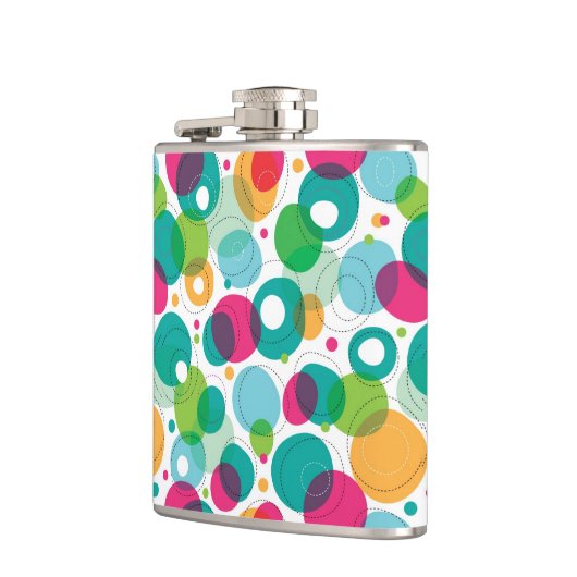 Rundes Blasenkindermuster Flachmann (Links)