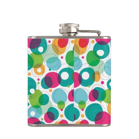 Rundes Blasenkindermuster Flachmann (Rückseite)