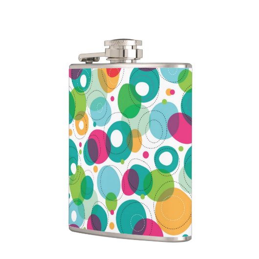 Rundes Blasenkindermuster Flachmann (Links)