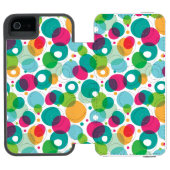 Rundes Blasenkindermuster Incipio iPhone Geldbeutel-Hülle (Folio Geöffnet)