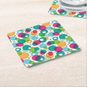 Rundes Blasenkindermuster Rechteckiger Pappuntersetzer (angewinkelt)