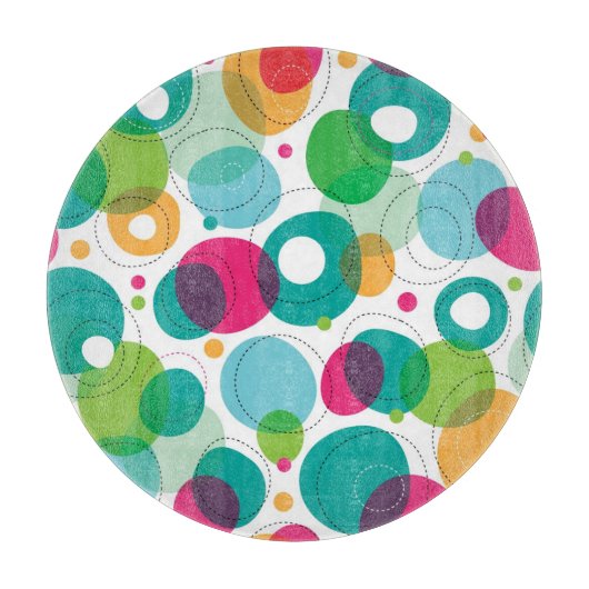 Rundes Blasenkindermuster Schneidebrett (Vorderseite)