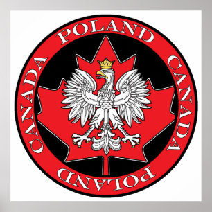 Rundes Blatt Polens Kanada Poster
