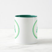 Rundes Buchstabenalphabet Grünkreis-Design Tasse (Zentrum)
