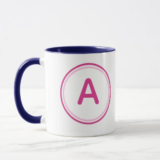 Rundes Buchstabenalphabet Rosa Kreisdesign Tasse