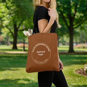 Rundes Business-Logo Braune Tragetasche Tasche