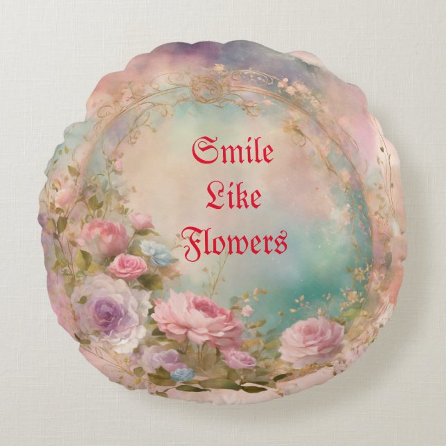 Rundes Dekokissen. Kissen (Vorderseite)