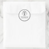 Rundes einfaches Etikett Flecker Monogram Address Runder Aufkleber (Tasche)