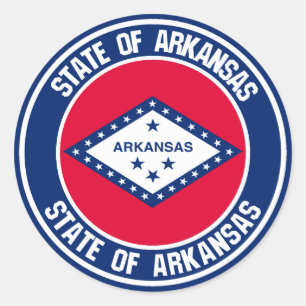 Rundes Emblem Arkansas Runder Aufkleber