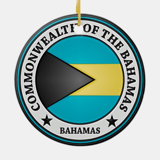 Rundes Emblem Bahamas Keramik Ornament (Hinten)
