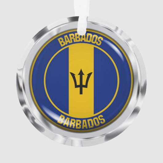 Rundes Emblem Barbados Ornament (Rückseite)