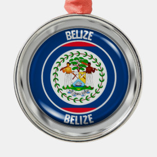Rundes Emblem Belizes Ornament Aus Metall