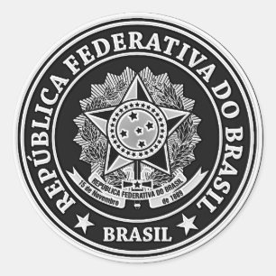 Rundes Emblem Brasiliens Runder Aufkleber