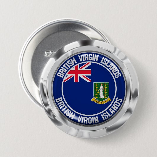 Rundes Emblem British Virgin Islands Button (Vorne & Hinten)