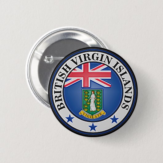 Rundes Emblem British Virgin Islands Button (Vorne & Hinten)