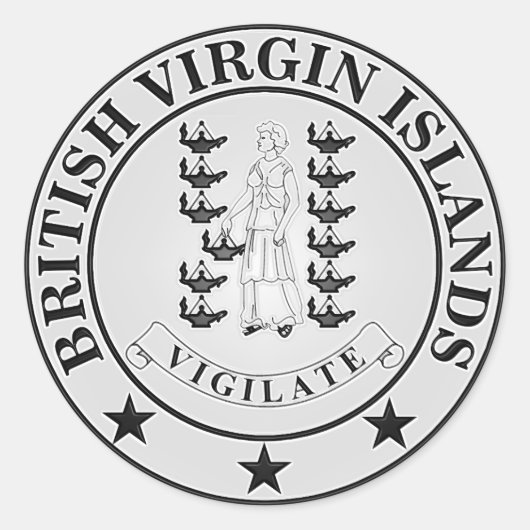 Rundes Emblem British Virgin Islands Runder Aufkleber (Vorderseite)