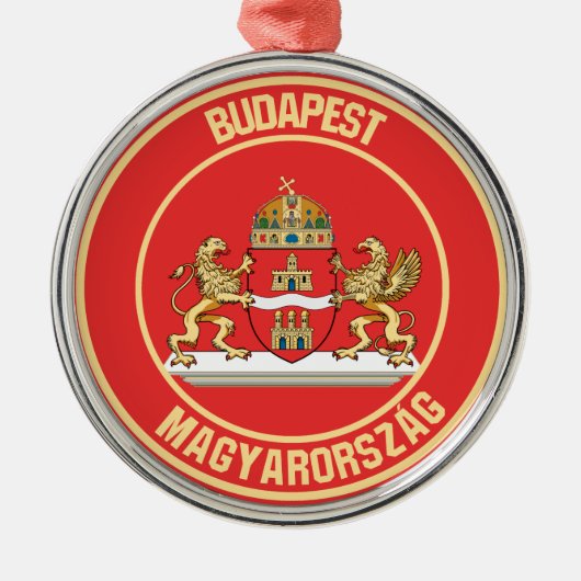 Rundes Emblem Budapests Ornament Aus Metall (Vorne)