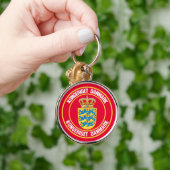 Rundes Emblem Dänemarks Schlüsselanhänger (Hand)