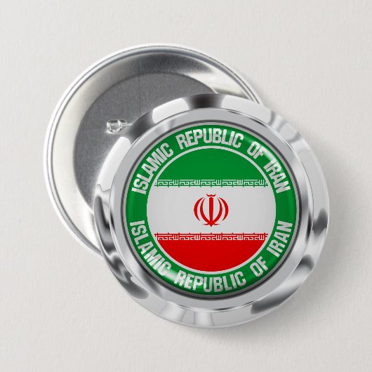 Rundes Emblem des Irans Button (Vorne & Hinten)