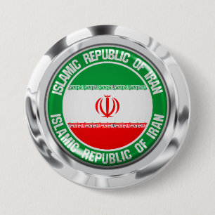 Rundes Emblem des Irans Button