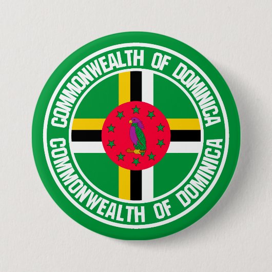 Rundes Emblem Dominicas Button (Vorderseite)