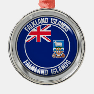 Rundes Emblem Falklandinseln Ornament Aus Metall