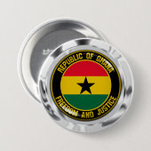 Rundes Emblem Ghanas Button (Vorne & Hinten)