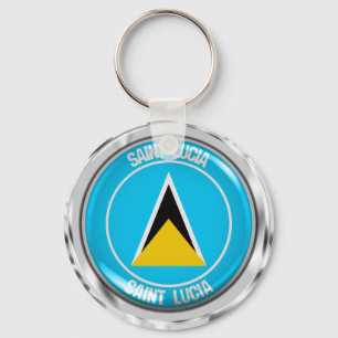 Rundes Emblem Heiliger Lucia Schlüsselanhänger