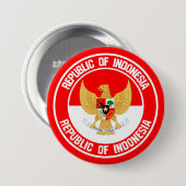 Rundes Emblem Indonesiens Button (Vorne & Hinten)