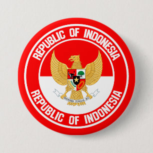 Rundes Emblem Indonesiens Button