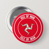 Rundes Emblem Isle of Mans Button (Vorne & Hinten)