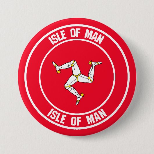 Rundes Emblem Isle of Mans Button (Vorderseite)