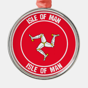 Rundes Emblem Isle of Mans Ornament Aus Metall