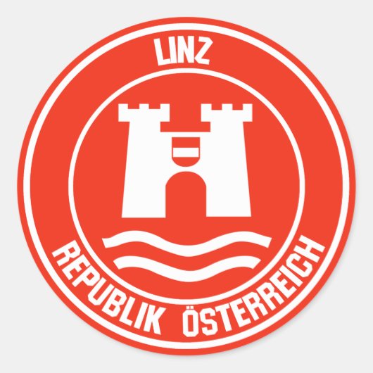 Rundes Emblem Linz Runder Aufkleber (Vorderseite)