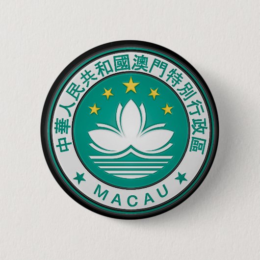 Rundes Emblem Macaos Button (Vorderseite)