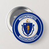 Rundes Emblem Massachusetts Button (Vorne & Hinten)